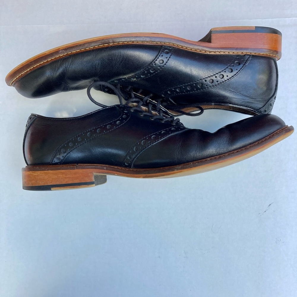 ASTON GREY Mens Black Leather Oxford Shoes Size 8.5 - Picture 4 of 11